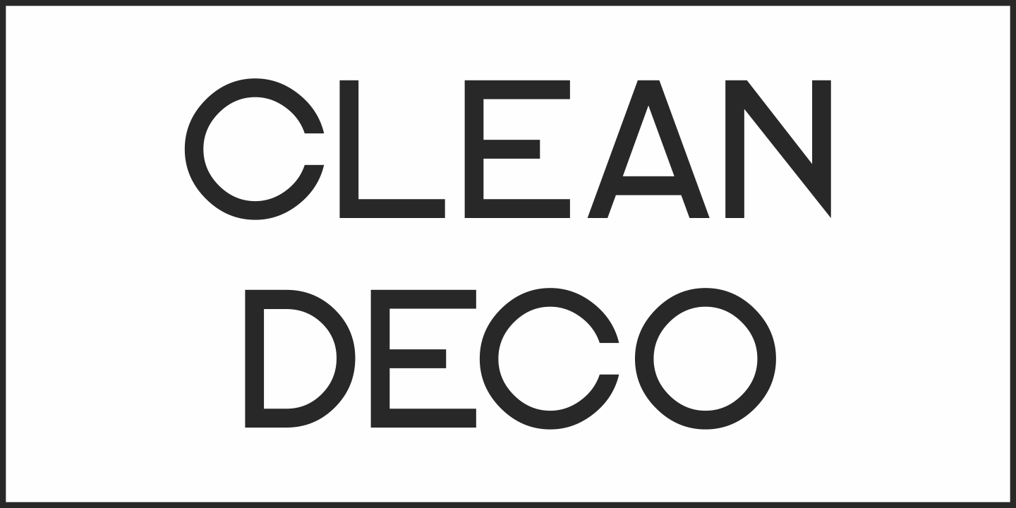 Ejemplo de fuente Clean Deco JNL Regular